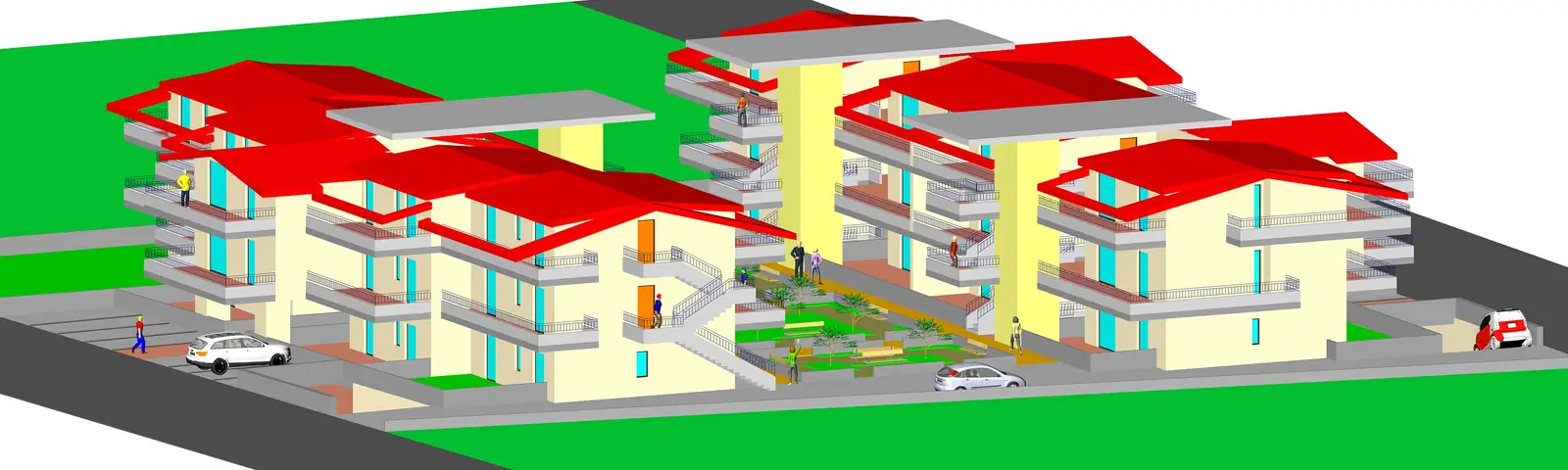 Modello 3D del Complesso residenziale Via Piane a Santa Maria Imbaro